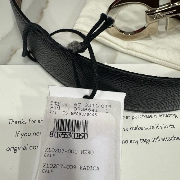 New Salvatore Ferragamo Reversible and Adjustable Gancini belt (blk and brwn) - Picture 10 of 14